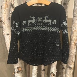 Polo Ralph Lauren size 3/3t black thermal knit girls top.